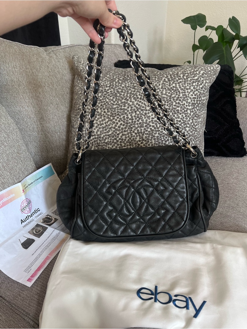 Chanel Authentic Caviar Quilted Black Timeless Accordion Flap Bag